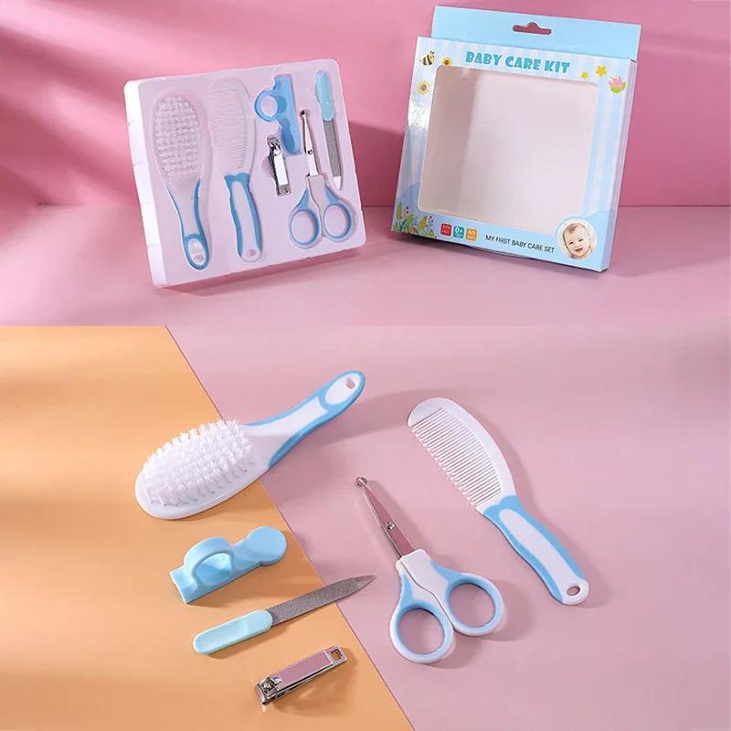 1/2/5/6pcs/Set Newborn Baby Nail Hair Daily Care Kit Infant Kids Grooming Brush Comb and Manicure Home Set Baby Acce